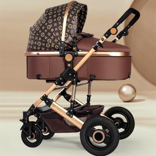 2021 Lightweight Luxury Baby Stroller 3 in 1 Portable High Landscape Reversible Stroller Hot Mom Pink Stroller Travel Pram