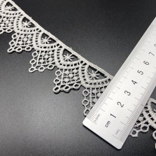 3.5CM White Flower Embroidery Lace For Sew DIY Handmade Materials Accessories
