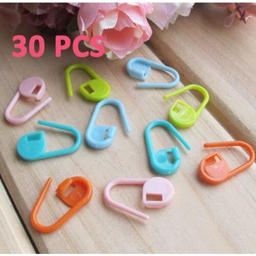 30PCS Knitting Weave Plastic Crochet Craft Locking Stitch Needle Clip Marker Holder Mark Buckle Knitting Crochet Mark Count Tool