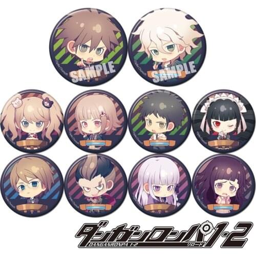 58MM Cute Buttons Danganronpa: Trigger Happy Havoc yasuhiro taeko Kirigiri Kyouko Pins Badges