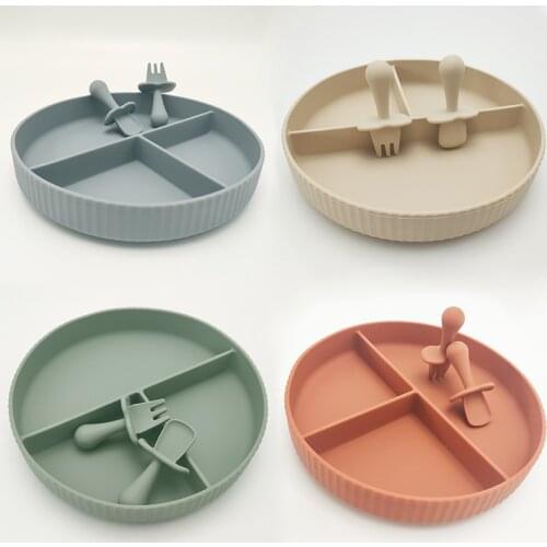 Baby Bowl Plates Safe Silicone Dining Plate Solid Children Dishes for Kids Feeding Bowls