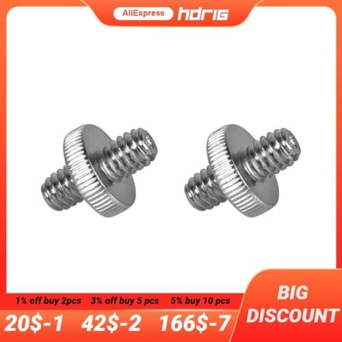 HDRiG 2pcs 1/4 Male To Male Tripod Screw Adapter For Tripod Monopod Ballhead light stand Video light