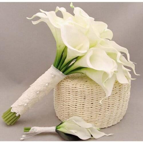 3Pcs Real Touch Artificial Flower Calla Lily Decorative Crafts Flowers Bouquet Wedding Decoration Event Party Supplies
