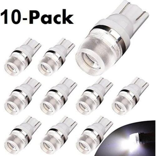 JX-LCLYL 10pcs T10 W5W 192 168 194 2323 LED Car Wedge Light Bulb White