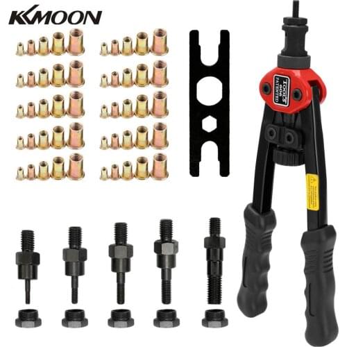 KKMOON Portable 12in Labor-saving Hand Riveter BT-606 Double Insert Manual Rivet Gun Machine Riveting Tools with Nuts