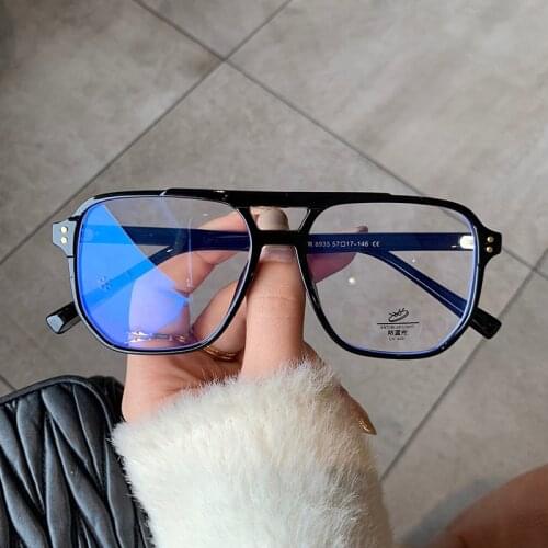New 2021 Unisex Blue Light Blocking Computer Glasses Women Fashion TR90 Frame Vintage Square Eyewear Anti Eyestrain Eyeglasses