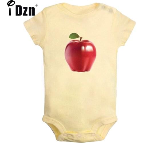 Baby Boys Girls Summer Bodysuit Red Apple Green Apple Printed Clothing Fruit Art Design Rompers Newborn Short Sleeves Jumpsuits
