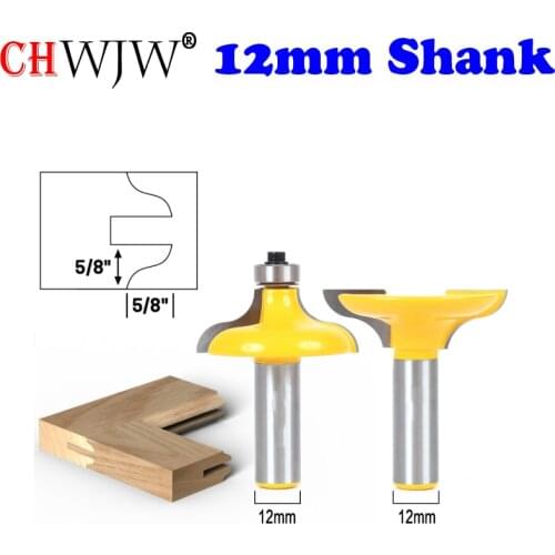 CHWJW 12mm Shank 2 Bit Entry Door Profile Router Bit Set Woodworking Cutter Tenon Cutter for Woodworking Tools