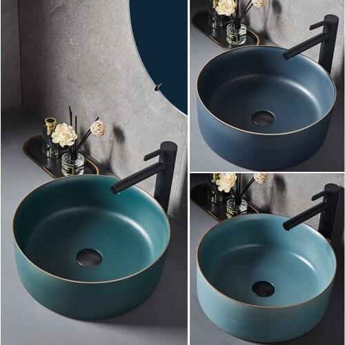 Small ceramic above counter basin art basin modern minimalist Phnom Penh washbasin bathroom light luxury style washbasin