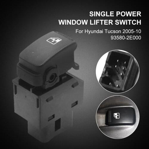 Single Power Window Switch Passenger Side Window Lift Switch Replacement for Hyundai Tucson 2005-10 93580-2E000