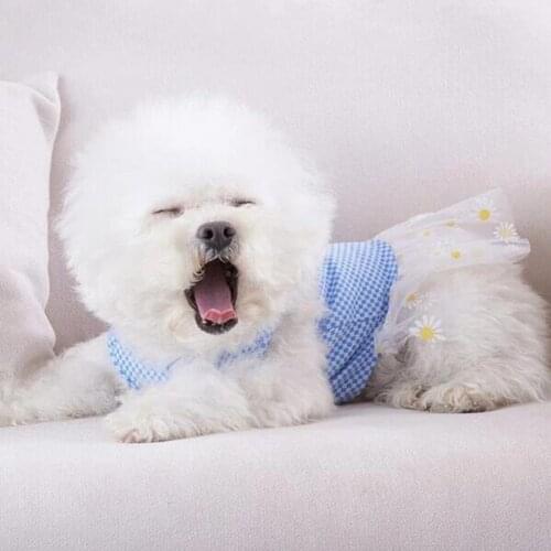 Dog Dress Pet Princess Dress Sweet Puppy Dresses Summer Pet Flower Gauze Dog Vest Apparel For Dogs And Cats