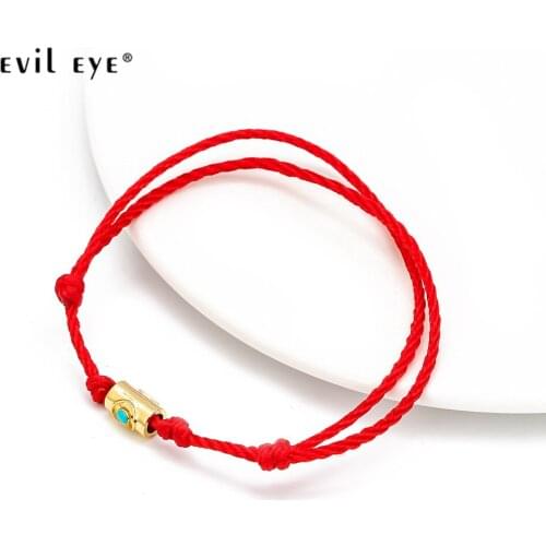 EVIL EYE Braided Rope Bracelet Copper Star Cross Turkish Evil Eye Charm Bracelet Adjustable for Women Girls Fashion Jewelry BE27