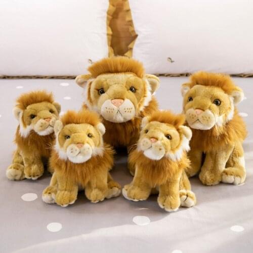 Plush Toy Doll Imitating Realistic Lion Forest Animal Doll Rag Doll Ornaments Accompany Sleeping Doll Baby Girl Gift Room Decor