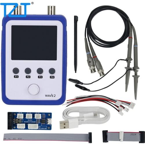 TZT WAVE2 Portable Digital Oscilloscope 2 Channel 0-200KHz Signal Generator Assembled 2.4" Touch Screen