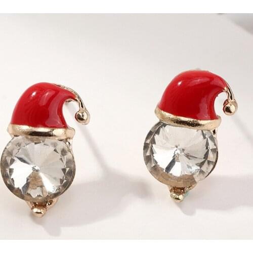 Christmas Jewelry Hat Ball Snowman Round Earrings For Women Jewelry Bijoux Brincos Pendientes Mujer Fashion Stud Earrings Hot