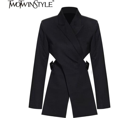 Женские двубортные пиджаки TWOTWINSTYLE China At AliExpress