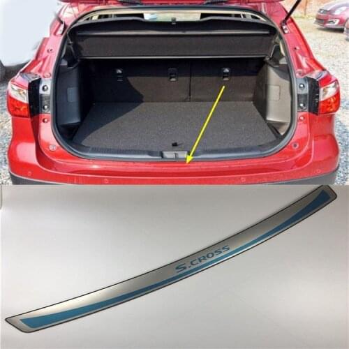 Stainless steel rear windowsill panel,Rear bumper Protector Sill For Suzuki SX4 S-Cross S Cross 2014-2018 Car Styling