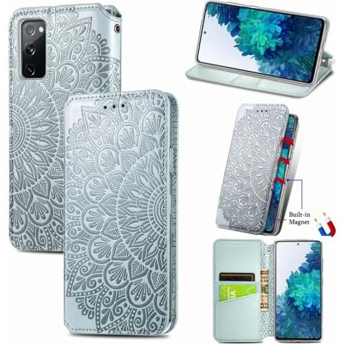 10Pcs for Samsung Galaxy S20 FE Plus Ultra Note 10 Pro A51 A71 A21 Flowers Bloom PU Leather Flip Wallet Card Slot Phone Case