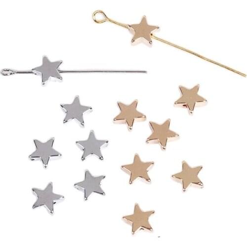 10pcs Gold Stars Shape Connectors Charms Hair Accessories Women DIY Earrings Making Pendants Jewelry Findings Wholesale