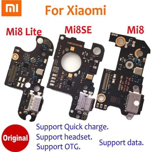 100% Original Charging Port For Xiaomi Mi 8 Pro Charge Board Mi8 SE Mi 8Lite USB Plug PCB Dock Connector Flex Cable Replacement