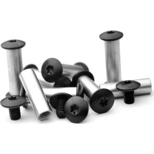 2sets Black half round head T8 Torx knife handle screw lock stainless steel rivet folding knife