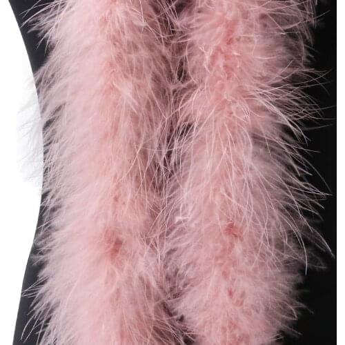 2Meters Baby Pink Marabou Feather Boa Turkey Feathers Ribbon Shawl for Wedding dress making Decoration Plumes Crafts