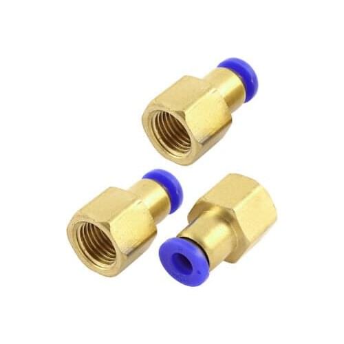 3 Pcs 1/4 BSP Female Thread to 6mm Push in Air Pneumatic Quick Release Fittings