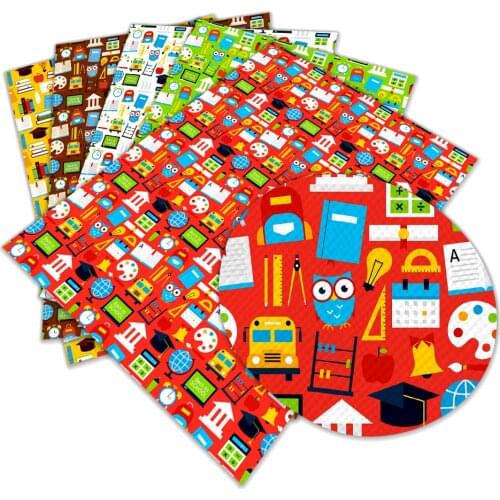 30 cm x 136 cm Cute Synthetic Leather Fabric for Childrens Schoolbags and DIY Materials L164 L165