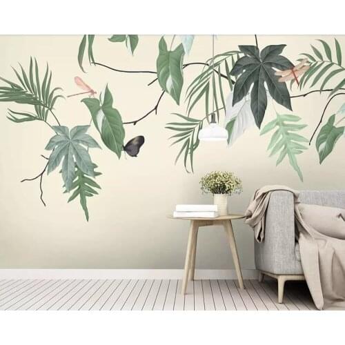 Nordic tropical plants flowers birds 3d wallpaper papel de parede,living room TV sofa wall bedroom wall papers home decor mural