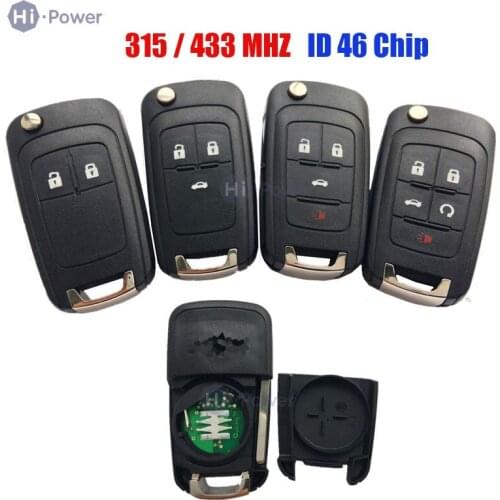 433MHZ Remote Car Key 2 / 3 /4 /5 Button Flip Folding Remote Smart Car Key For Chevrolet Aveo Cruze Flip Folding Car Key