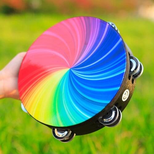 8' Tambourine with Double Row Music Learning Instuments Home Wedding Holiday Party Play Fun Toys