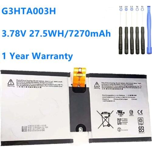 G3HTA007H Laptop Battery For Microsoft Surface 3 1645 Tablet PC 2in1 Series G3HTA003H G3HTA004H 3.78V 27.5WH/7270mAh