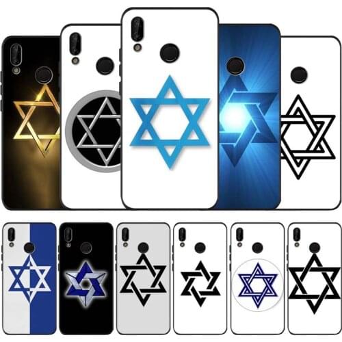 Six-pointed star black soft Phone Case for huawei P40 P30 P20 P10 Pro lite P9 Lite nova 4E 6SE Psmart 2019 Y6 9 Prime