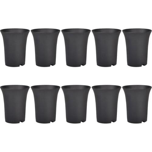 New 10PcsBlack Round Flower Pots High Waist Deep Pots Are Perfect for Indoor and Outdoor Plants, Seeds, Vegetables
