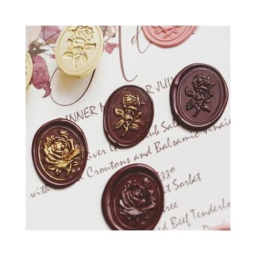 Flower handle Stamp Head Custom Wax Seal Heads Stamps Postage Journal Package Wedding Gifts Envelope Handmade Tools