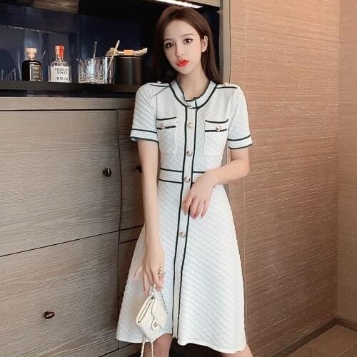 DANCING WINGS Summer Dresses With Buttons