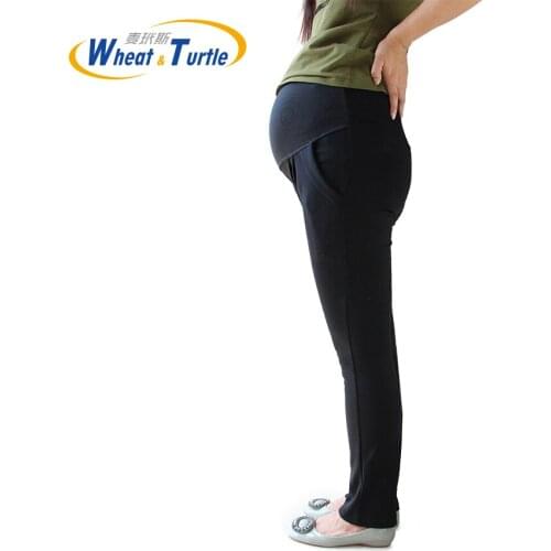 Good Quality Cotton All Match All Season Suitable Black Maternity Capris Big Size Comfortable Harlan Pants For Pregnant Women