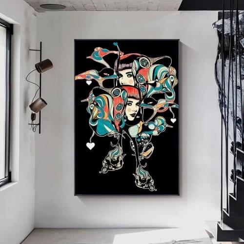 Art Painting On Wall Modern Fashion Abstract Canvas Picture Frameless Art Prints Posters for Girl Room Decoration Frameless
