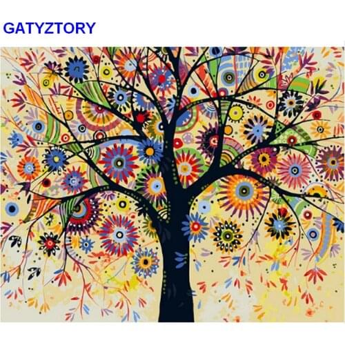 GATYZTORY Art Painting By Numbers For Adult Children Gift Wall Set Oil Paint Sun Flower Picture Home Decor