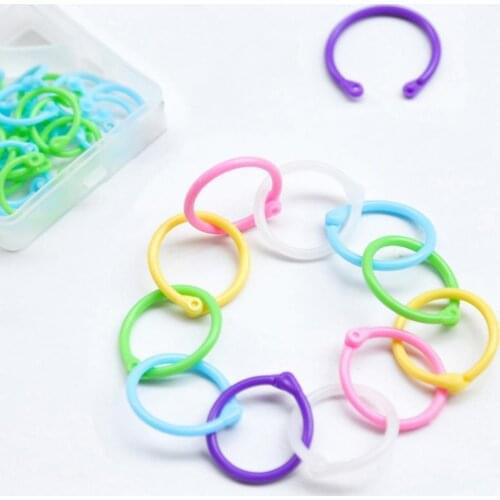 30Pcs Office Binding Ring Candy Color Hole Plastic Binding Ring Coil Binder Hoop Holder Tool Leaf Binder