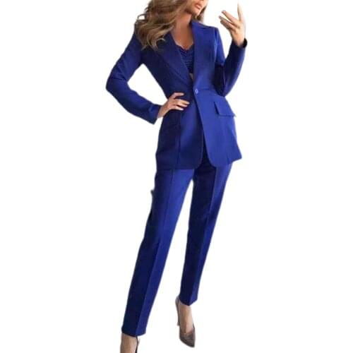 3Pcs/Set New Fashion Women Suits Solid Color Turn-down Collar Suit Zippers Elastic Sling Breathable Sexy Office Lady Suits