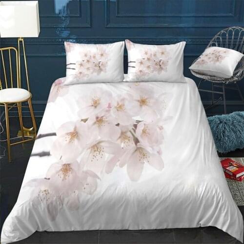Beautiful White Sakura Cherry Blossoms In Spring Quilt Cover Pillowcase Comforter Bedding Set With Pillow Case Duvet Cover