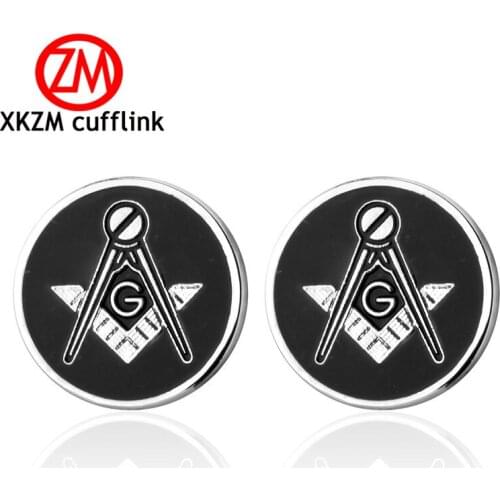 Hot Fashion Men Cufflinks Male Men French Shirt Cuff Links Silvery Round Masonic Cufflink Cuff Button mens Jewelry Party gift