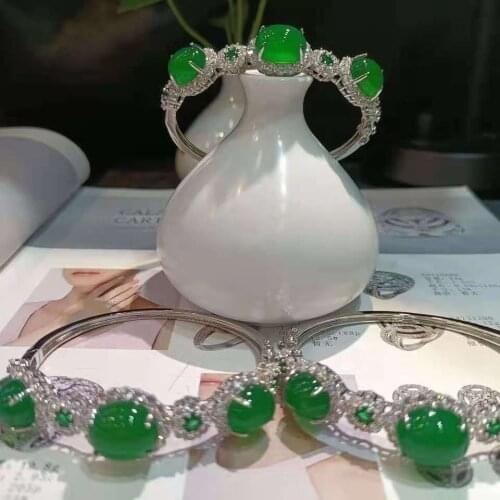 Real Natural ice Chalcedony bracelet handmade charm bracelet 925 Silver bracelet for women bangles women Jewelry accessories