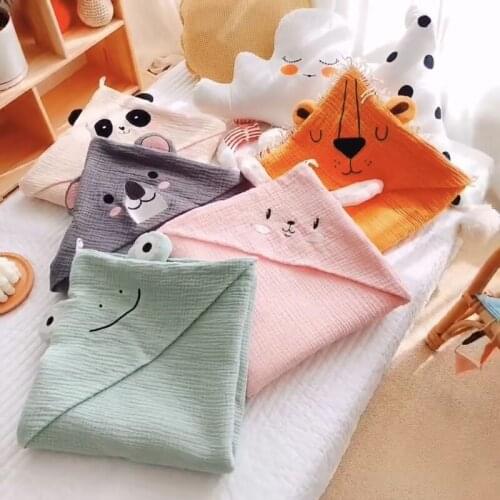 Baby Cartoon Bear Fox Rabbit Elepaant Animal Cute Baby Blanket Throws on Travel Limited Cute Muslin Blanket Bath Towel For Baby