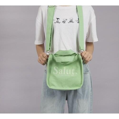 2019 solid Canvas Shoulder Bags Environmental Shopping Bag Letter Women Cotton Canvas Fabric Eco Tote Bag Bolso Mujer Flax