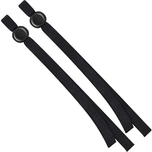 150 Pieces Flat Elastic Cord Bands with Adjustable Buckle Stretchy Sewing Ear Loop Anti-Slip Ear Straps for DIY (Black)