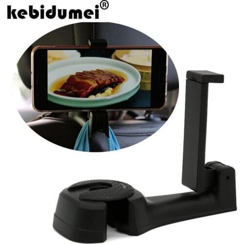 Phone Stand Hooks Holder with Car Clip Headrest Hook Seat Back Hanger Car Flexible for Bag Cloth Car Clips Automotive interior