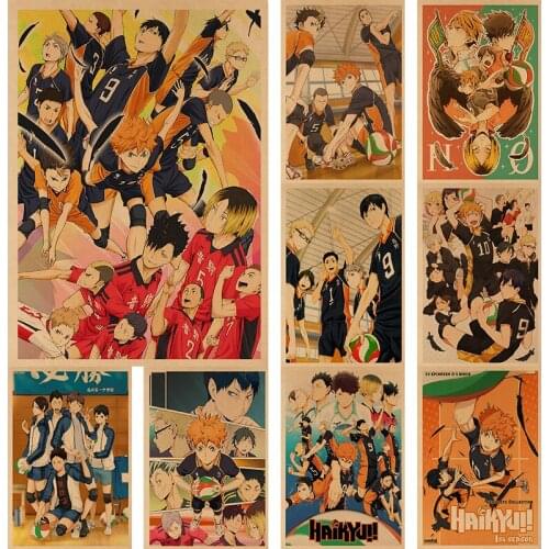 Retro Kraft Paper Poster Japanese Classic Anime Personalized Painting Apply To Child Room Bar Wall Decoration Stickers
