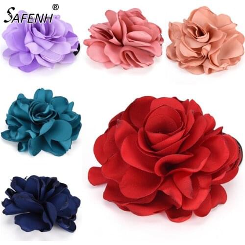 Big Rose Flower Elastics Hair Holders Rubber Bands Girls Women Kawaii Cute Tie Gum Fabric Hot Sale Headwear Accessories
